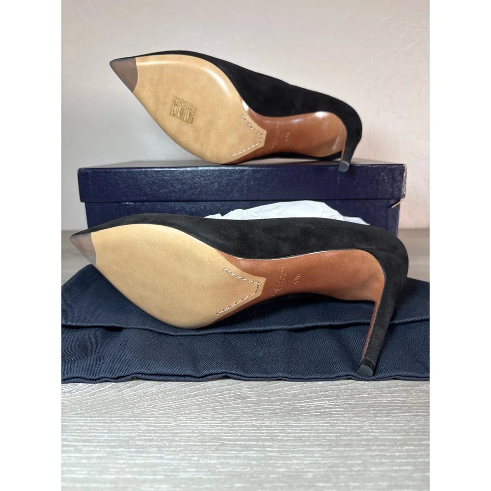 Ralph Lauren Purple Label Black Suede Pointed Toe Pumps Stiletto Heels Italy 41B
